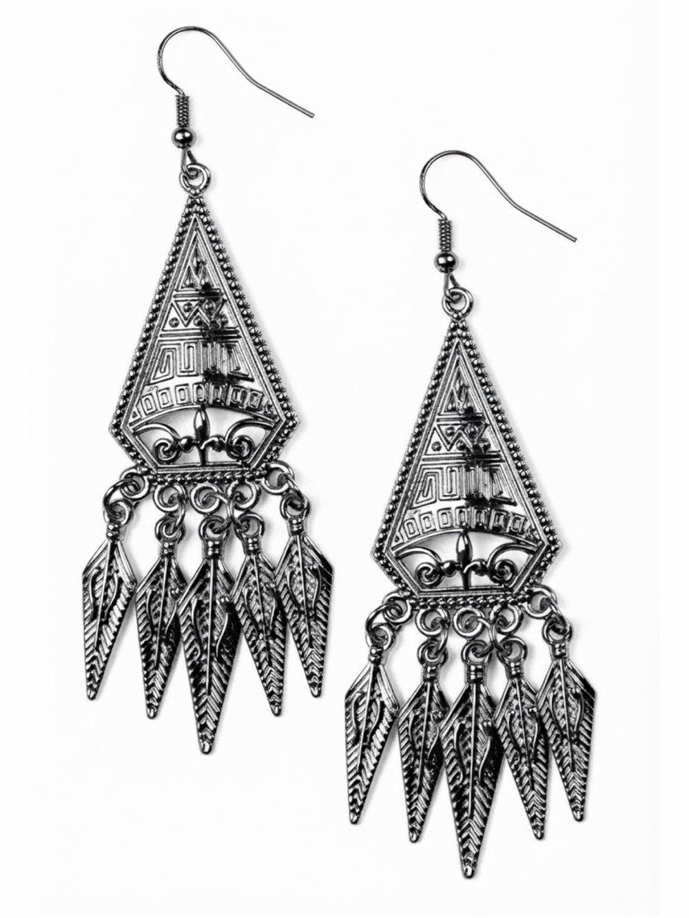 Boho-Feathered Chandelier Dangle Earrings